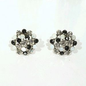 Antique Black & White Post Earrings